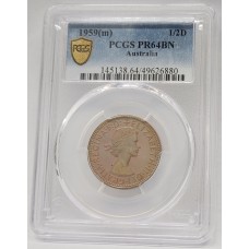 AUSTRALIA 1959 . HALF 1/2 PENNY . PROOF . PCGS PR64